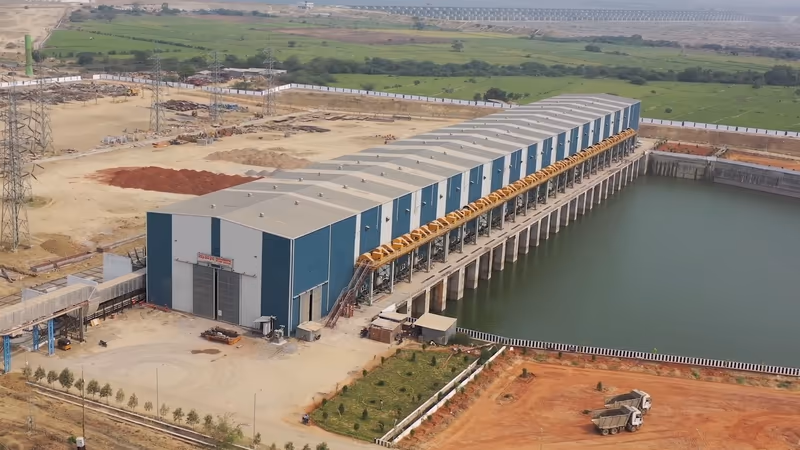 Lakshmi pump house, Kaleshwaram project — aerial view